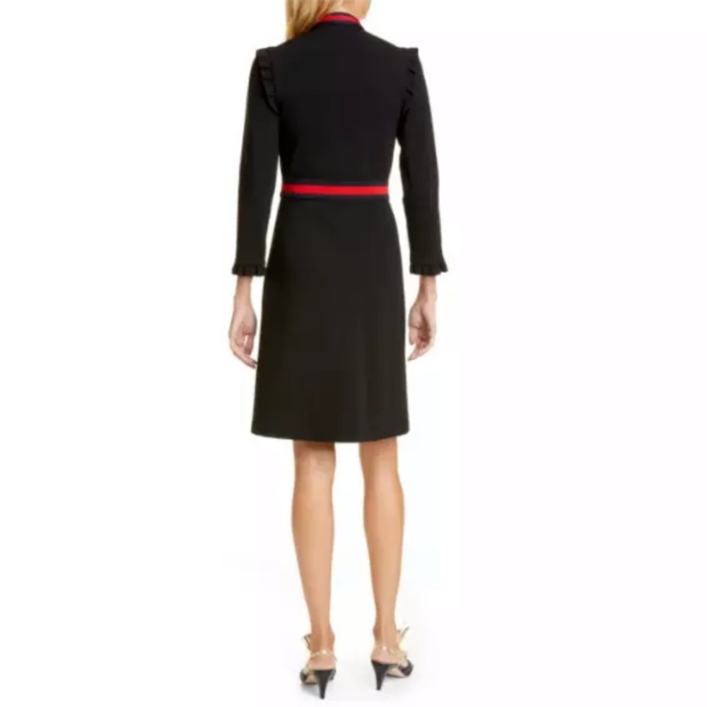 GUCCI Grosgrain Ruffle Bolo Pussybow Cady Dress S - Picture 4 of 13
